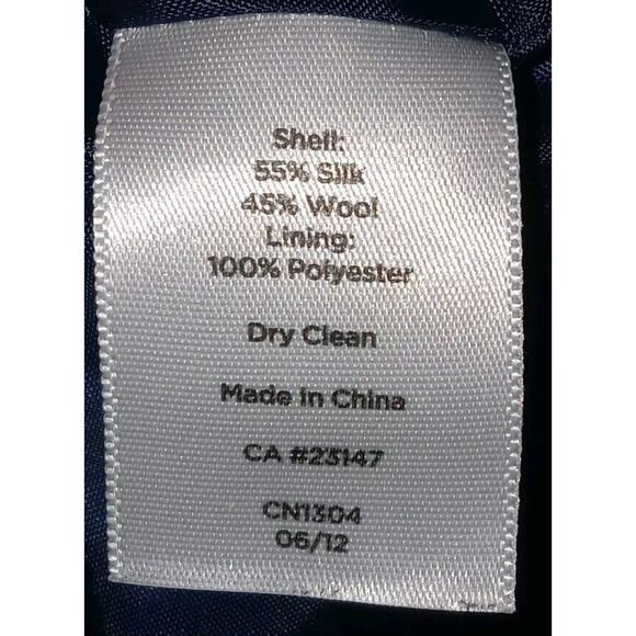 Talbots Womens Silk Wool Sleeveless Top 22 Navy Blue Business Formal Luxe Plus - Picture 6 of 6